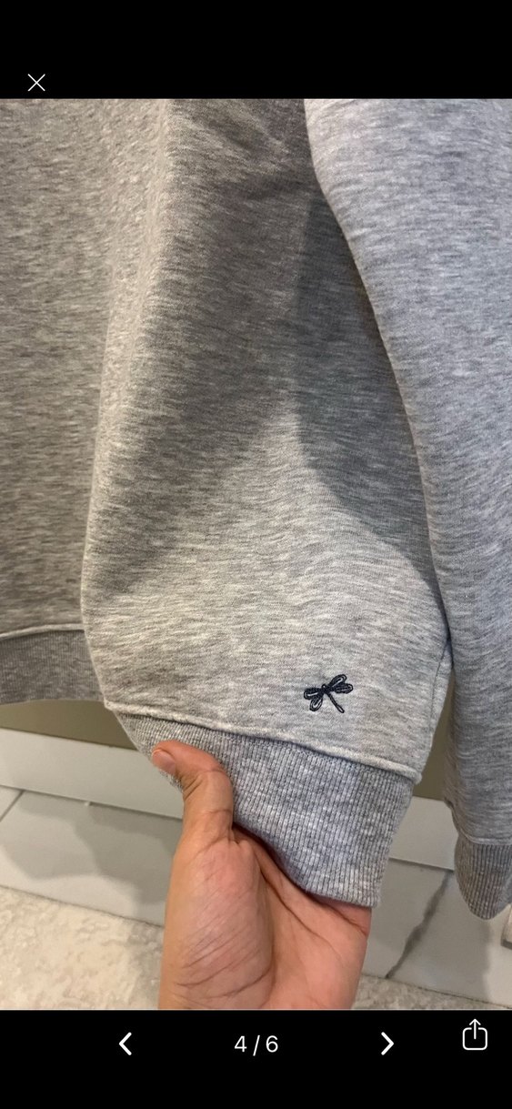 Oxxo Kadın Gri Bisiklet Yaka Baskılı Sweatshirt - Görsel 5