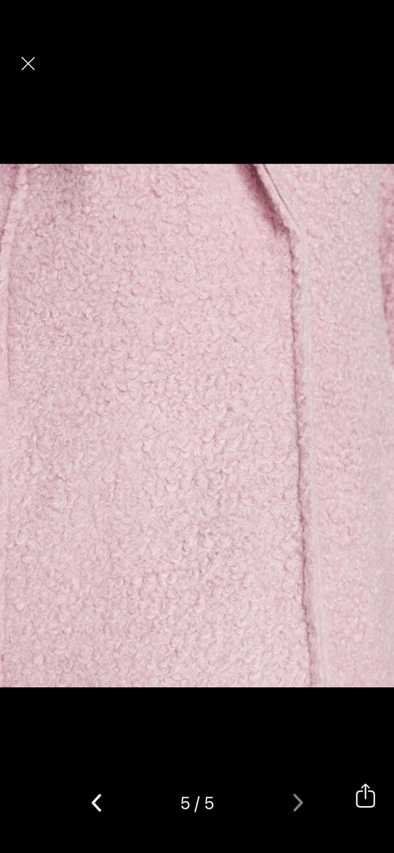 Pembe Peluş Kısa Kadın Kaban - Görsel 4