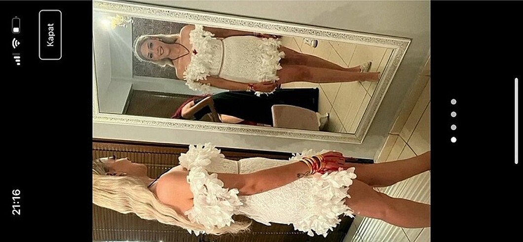 m Beden beyaz Renk Raisa & Vanessa beyaz çiçekli elbise
