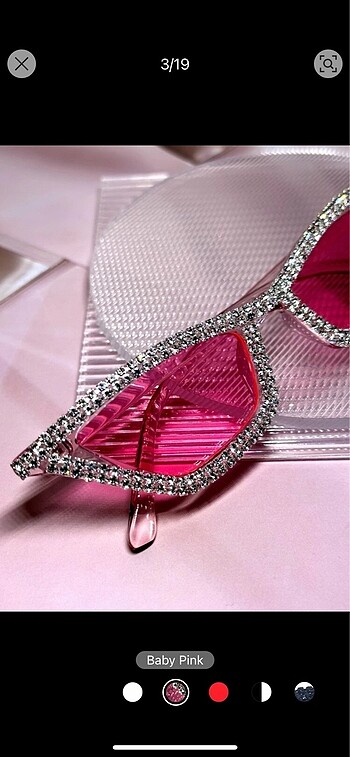 Ray Ban Pembe taşlı gözlük