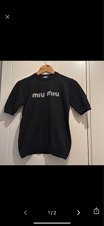 Miu miu inci detaylı üst - Görsel 3
