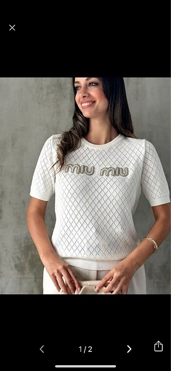 Miu miu inci detaylı üst
