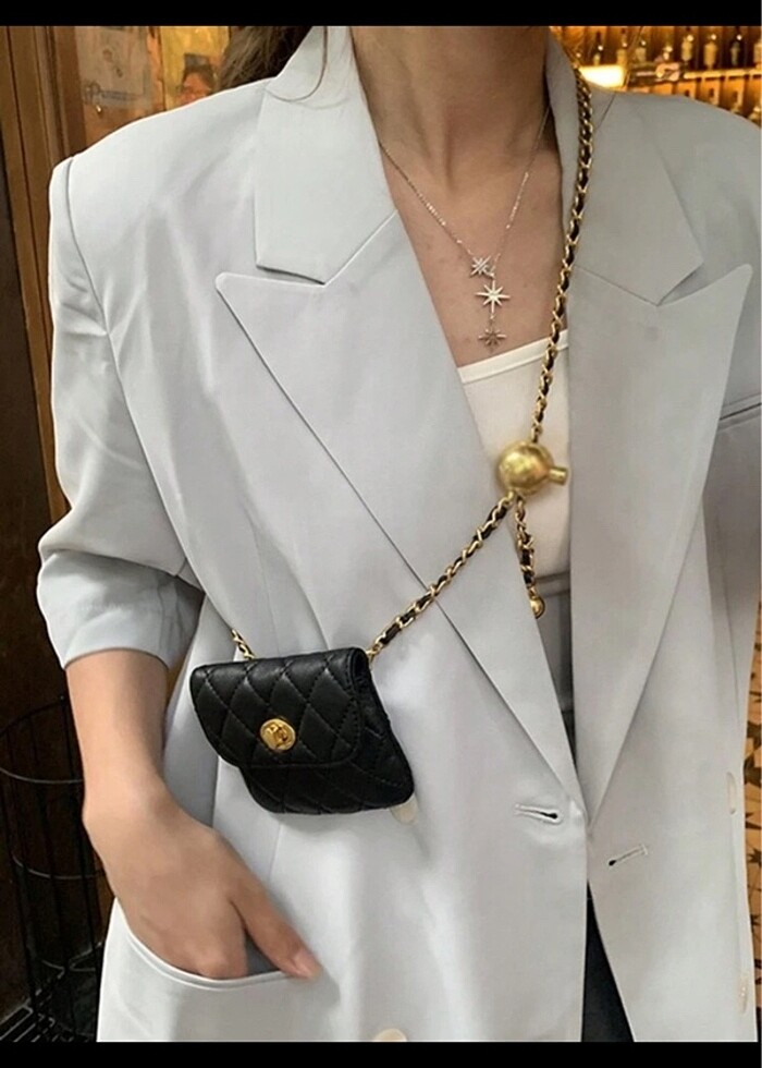 Chanel görünümlü bel çantası - Görsel 4