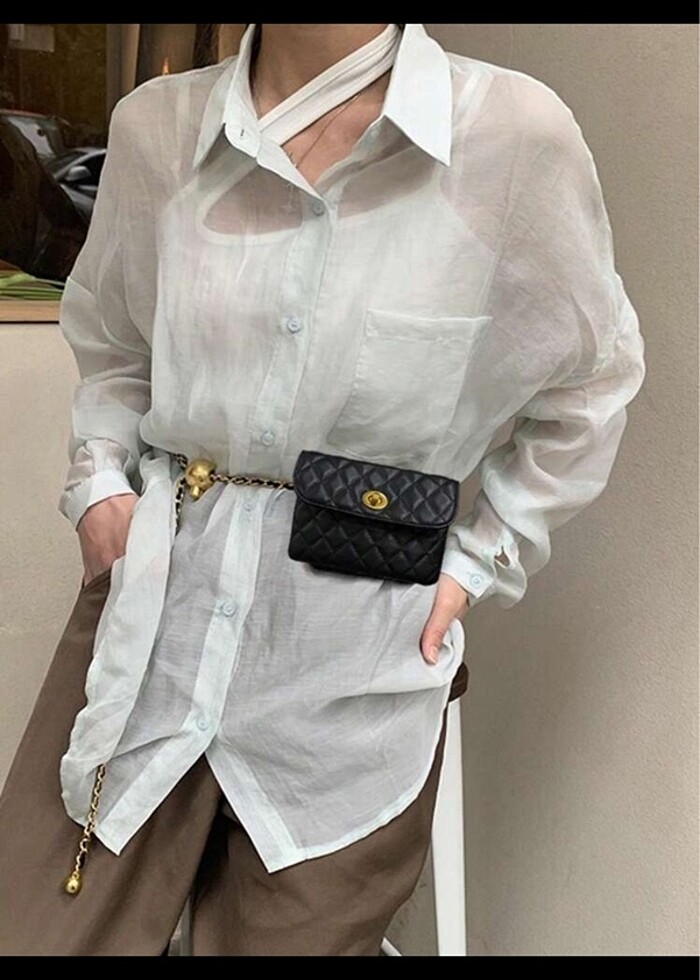 Chanel görünümlü bel çantası - Görsel 3