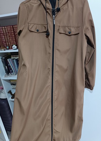 Bej Kadın Yağmurluk Cep Detaylı - Görsel 3