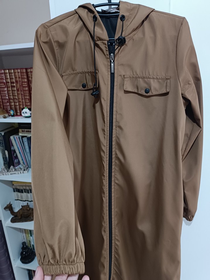 Bej Kadın Yağmurluk Cep Detaylı - Görsel 2