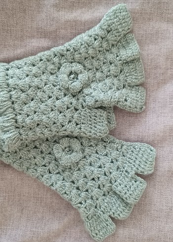 Gri El Örgüsü Kadın Eldiveni - Görsel 2