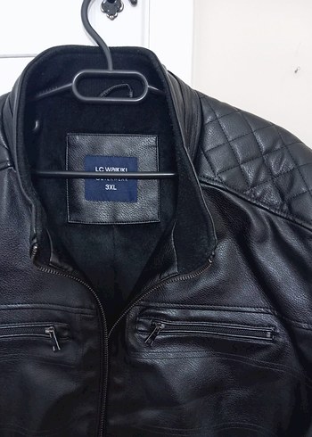 LC Waikiki 3XL Siyah Deri Erkek Mont - Görsel 3