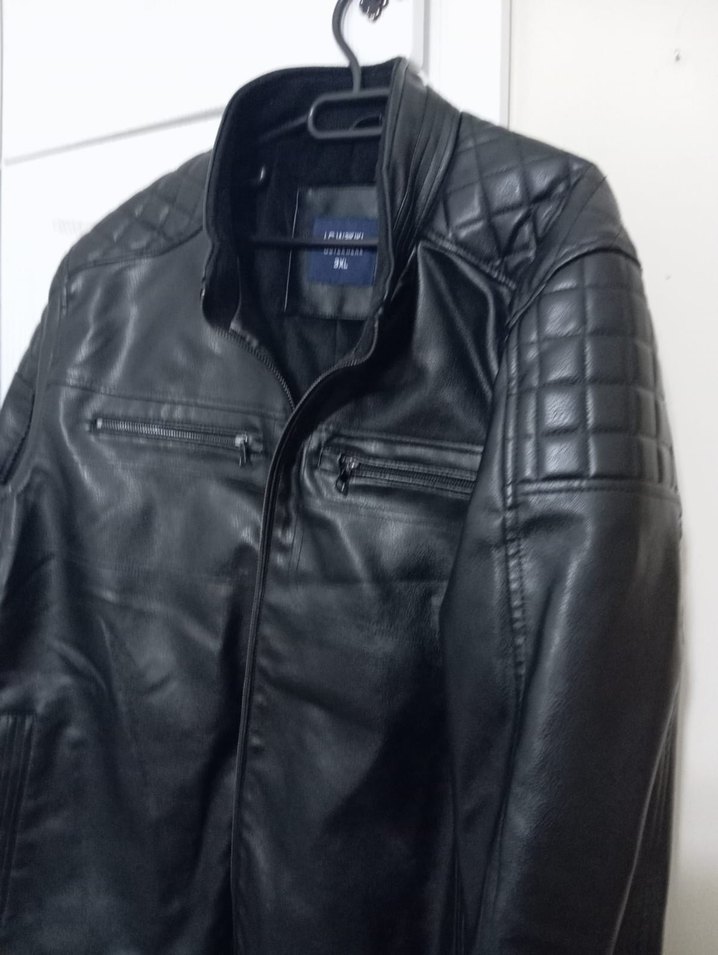 LC Waikiki 3XL Siyah Deri Erkek Mont - Görsel 2