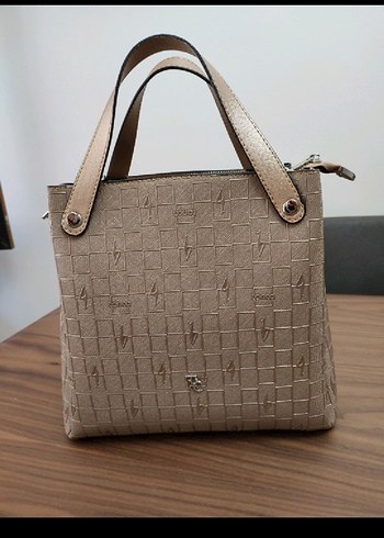 Bej Zincir Detaylı Deri Kadın Çanta - Görsel 3