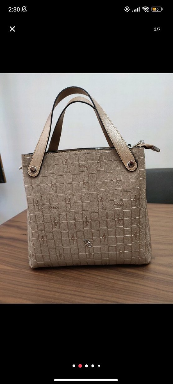 Bej Zincir Detaylı Deri Kadın Çanta - Görsel 3