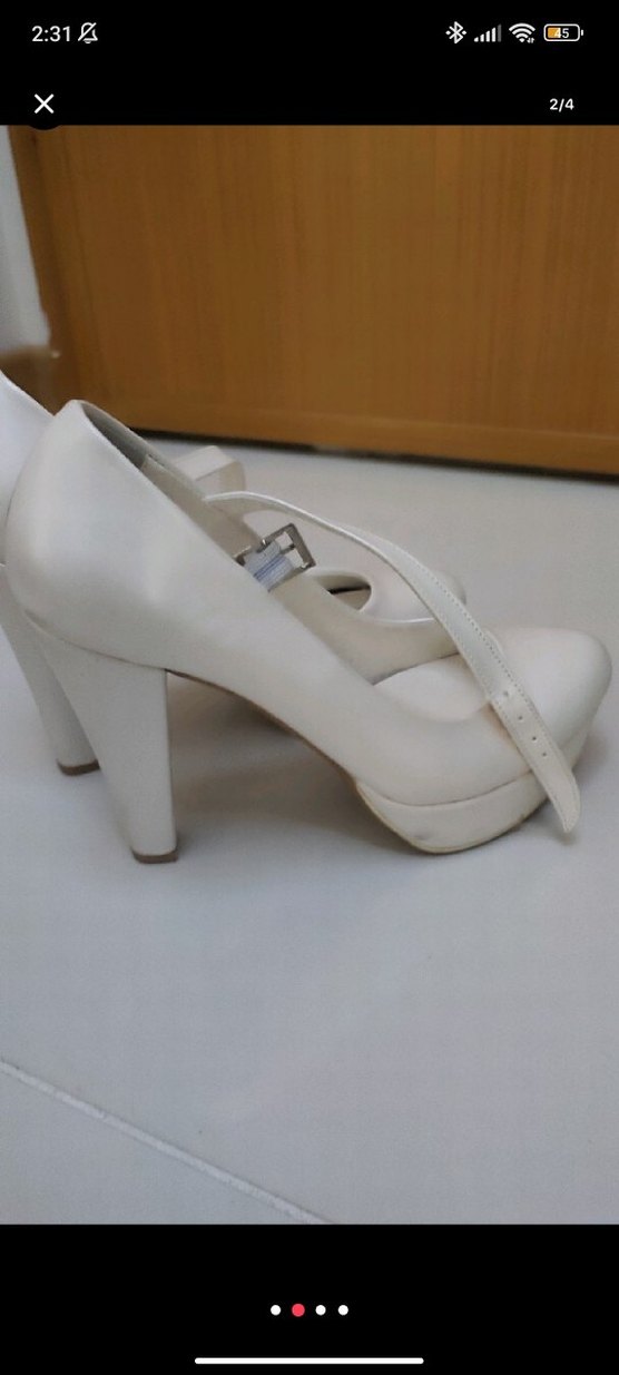 Beyaz Platform Topuklu Kadın Abiye Ayakkabı - Görsel 2