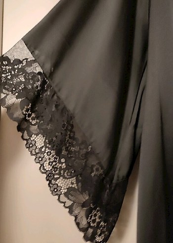 Uzun Siyah Gotik Kadın Sabahlık - Görsel 2