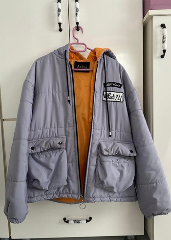 Kapüşonlu Fermuarlı Kadın Mont - Görsel 2