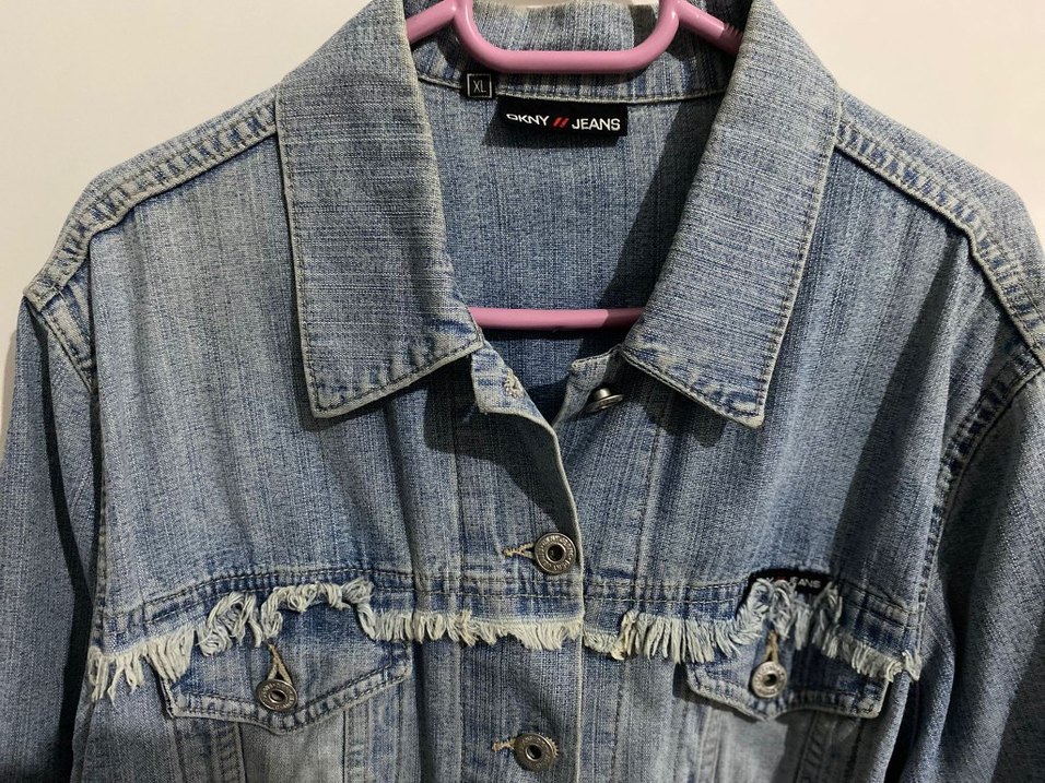 Düğmeli Gri Mavi Kadın Denim Ceket - Görsel 2