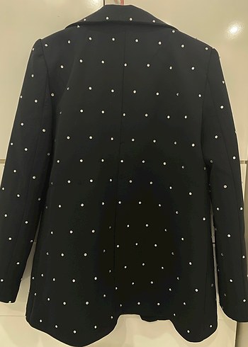 Siyah Taşlı Kadın Blazer Ceket - Görsel 2
