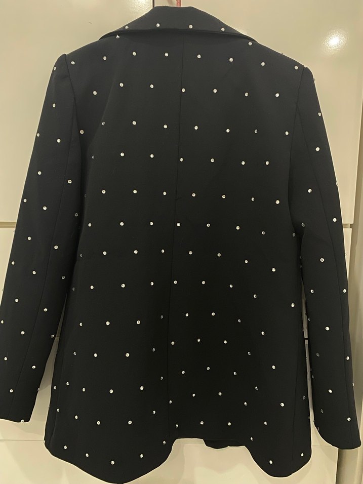Siyah Taşlı Kadın Blazer Ceket - Görsel 2