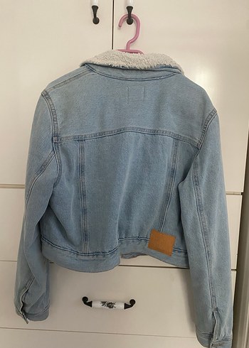 Düğmeli Mavi Kadın Kot Ceket - Görsel 3