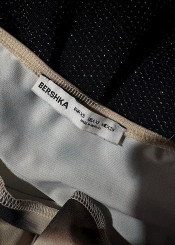 BERSHKA Kahverengi Desenli Uzun Elbise - Görsel 3