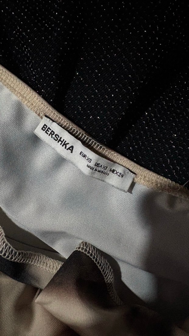 BERSHKA Kahverengi Desenli Uzun Elbise - Görsel 3