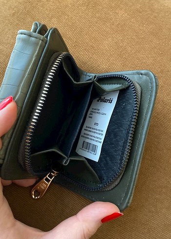 Yeşil Deri Kadın Cüzdanı Kroko Desenli - Görsel 4