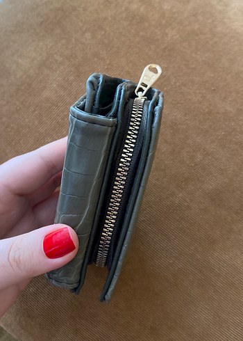 Yeşil Deri Kadın Cüzdanı Kroko Desenli - Görsel 3