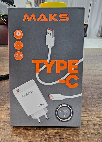 MAKS Premium 67W Type-C Hızlı Şarj Adaptörü + Kablo - Görsel 2