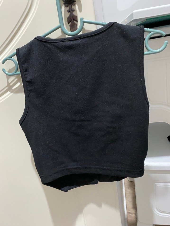 Düğmeli Siyah Kadın Yelek - Görsel 3