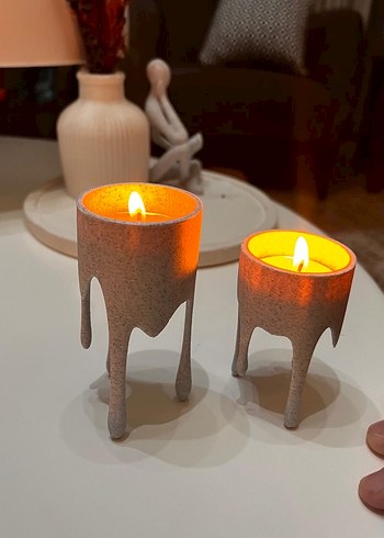 Bej Ayaklı Mumluk Seti - Görsel 3