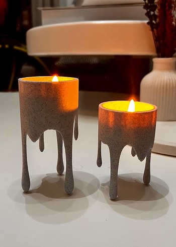 Bej Ayaklı Mumluk Seti - Görsel 2