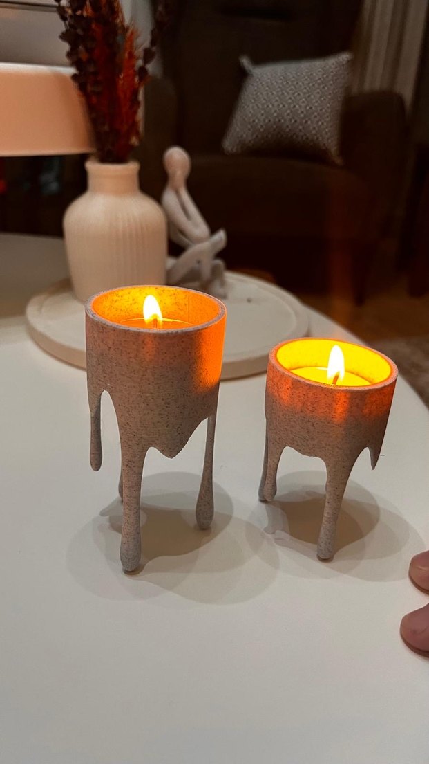 Bej Ayaklı Mumluk Seti - Görsel 3