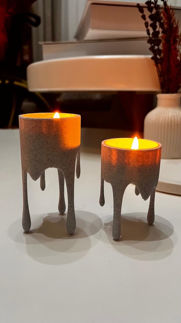 Bej Ayaklı Mumluk Seti - Görsel 2