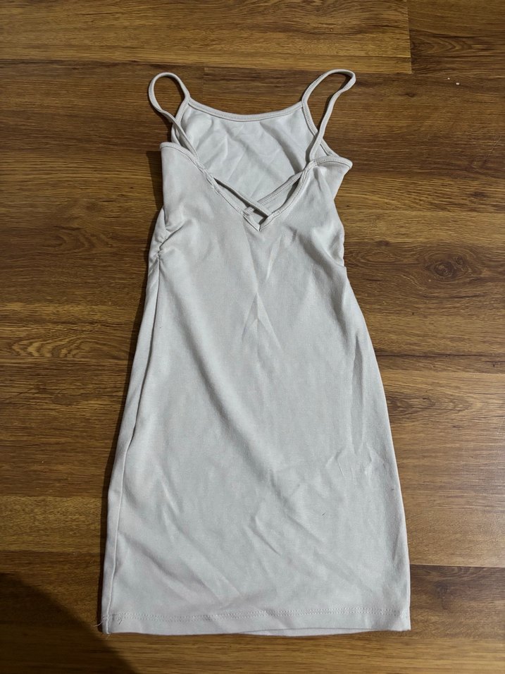 Bershka Krem Rengi Mini Elbise - Görsel 2