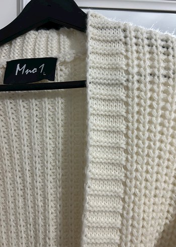 Kadın Beyaz Örgü Salaş Hırka - Görsel 2