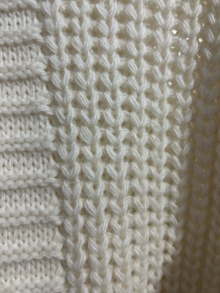 Kadın Beyaz Örgü Salaş Hırka - Görsel 3