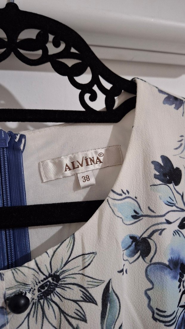 Mavi Bohem Uzun Kemerli Elbise - Görsel 2