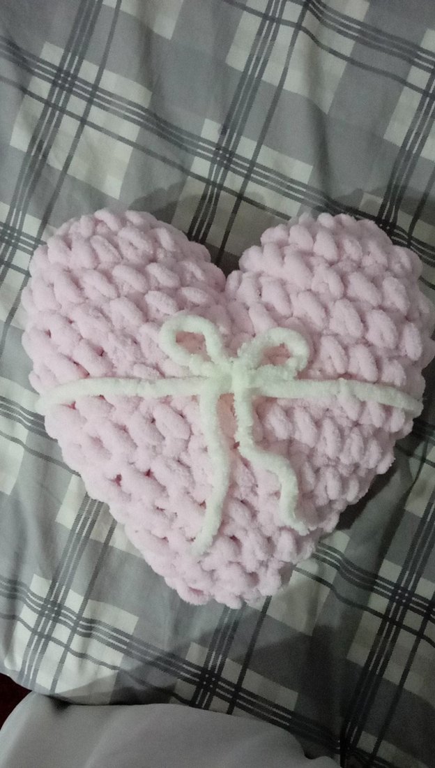 Pembe Nakışlı Örgü Çocuk Yastığı - Görsel 4