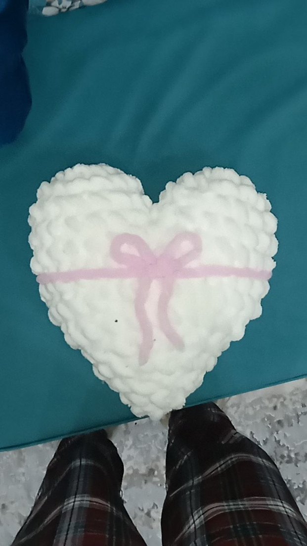 Pembe Nakışlı Örgü Çocuk Yastığı - Görsel 2