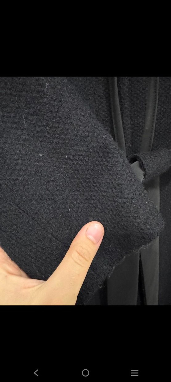 Kuşaklı Siyah Uzun Kaban - Görsel 4