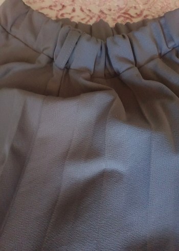 Kadın Gri Keten Pilili Uzun Etek - Görsel 3