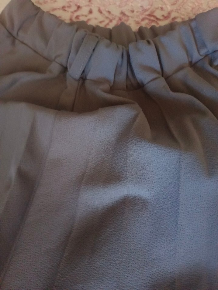 Kadın Gri Keten Pilili Uzun Etek - Görsel 3