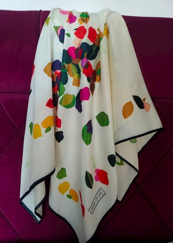 Çok Renkli İpek Görünümlü Kadın Fular - Görsel 2