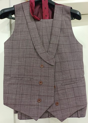 Bordo Ekoseli Erkek Takım Ceket - Görsel 9