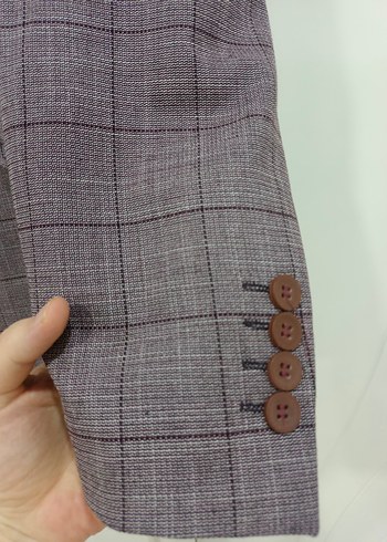 Bordo Ekoseli Erkek Takım Ceket - Görsel 2