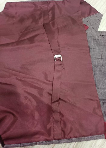 Bordo Ekoseli Erkek Takım Ceket - Görsel 11