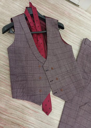 Bordo Ekoseli Erkek Takım Ceket - Görsel 8