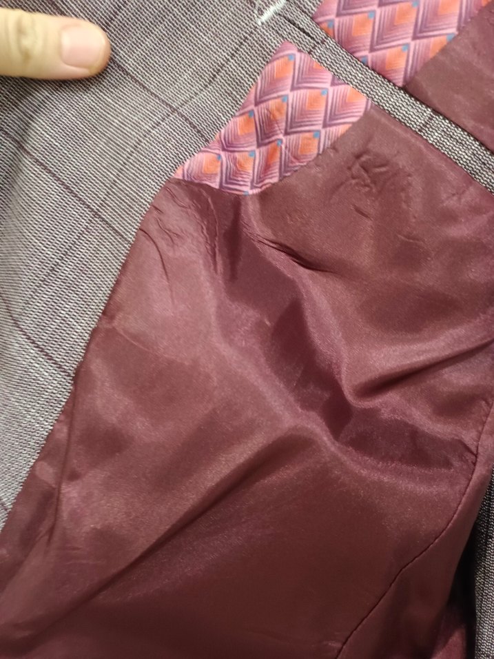 Bordo Ekoseli Erkek Takım Ceket - Görsel 4