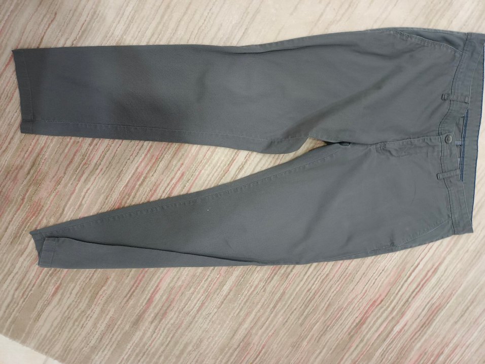 Gri Düğmeli Erkek Denim Pantolon - Görsel 2