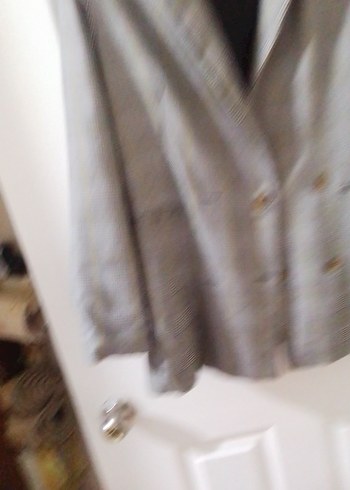 Gri Düğmeli Kadın Blazer Ceket - Görsel 4