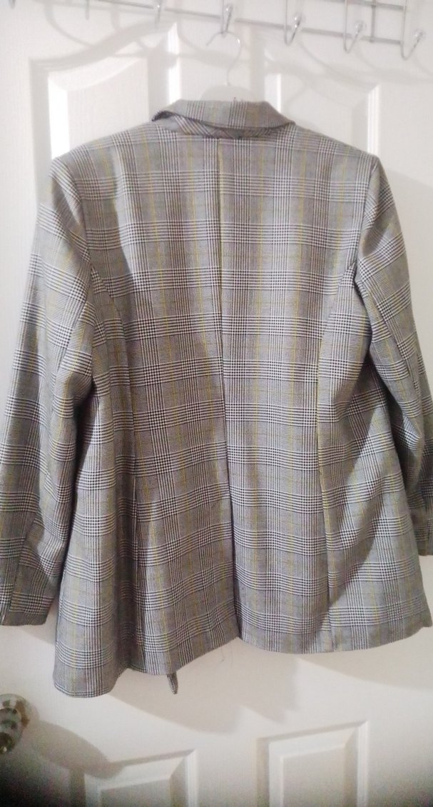 Gri Düğmeli Kadın Blazer Ceket - Görsel 3